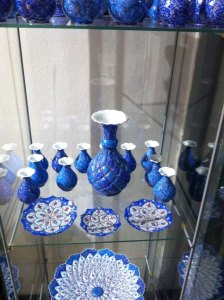 minà rame battuto e dipinto a mano