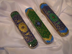 astuccio portapenne in mosaico e miniatura